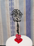 Valentine Rose with red hart base